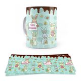 Caneca Ceramica Feliz Pascoa Chocolate