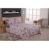 Cobre Leito Estampado Para Cama Casal King 3 Peças Valentina