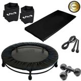 Kit Aeróbico Mini Jump+halter 2kg+ Corda + Caneleira3 + Capa