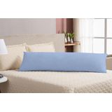 Fronha Para Travesseiro De Corpo 90cm Algodão Azul Zíper
