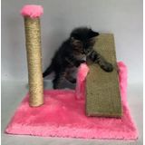 Arranhador Para Gatos Mini Poste Com Gangorra Rosa Bebê