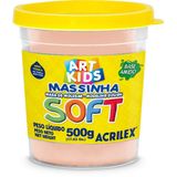 Massa Para Modelar Soft 500g Amarelo Pele Base Amido