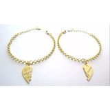 2 Pulseiras Amizade Best Friends Folheado A Ouro 18k