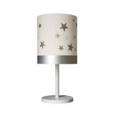 Abajur Infantil Estrelas Base Branca Cúpula Branco 20x43