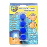 Protetor Silicone Azul Para Ouvido Uso Em Piscina Natação