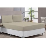 Lençol Cama King Size Cor Bege Macio 400f 3 Peças