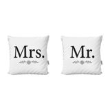 Almofadas E Decorativas Mr E Mrs Para Sala 40x40