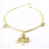 Pulseira Serviço Social Folheado A Ouro 18k