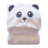 Manta Baby Com Capuz De Panda 75x100cm Branco