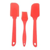 Kit Utensílios Espátula Pincel Colher Silicone Cozinha 3pçs