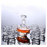 Garrafa Decanter Vidro Whisky Licor 900ml +6 Copos Superluxo