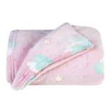 Manta Infantil Fleece Dupla Face Solteiro Kids Glow Rosa