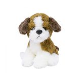Cachorro Filhote Sentado Marrom Com Branco 20cm