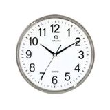 Relógio De Parede Redondo Vidro Modelo 163 Moldura Prateada