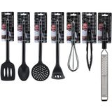 Kit Utensílios Cozinha Silicone Black Cabo Inox Premium