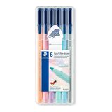 Caneta Triplus Fibre-tip Pen Staedtler Pastel 6 Cores 1.0mm