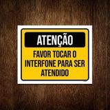 Placa Atenção Favor Tocar Interfone Ser Atendido 36x46