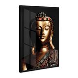 Quadro 150x100cm Estátua de Buda Moldura Com Vidro Decorativo Interiores - Oppen House