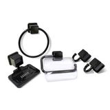 Kit Acessorios Para Banheiro Caribe 5pcs Preto