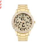 Relogio Feminino Dourado Fundo Onça Euro Eu2036ytg/4p