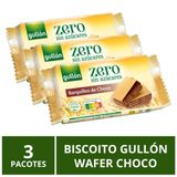 Biscoito Gullón, Wafer Chocolate, 3 Pacotes, Sem Açúcar