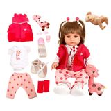 Bebe Reborn Girafinha Menina 100% Silicone 48cm