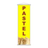 Banner Pastel Frito Banca Comida Serviço Lona 100x30cm