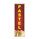 Banner Pastel Frito Banca Comida Lona Serviço 100x30cm