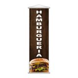 Banner Hamburgueria Lancheria Lanche Serviço Lona 100x30cm