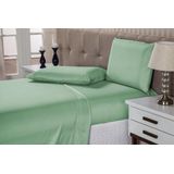 Jogo De Lençol Casal Linha Charme Cama Box 4 Peças Verde