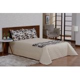 Jogo De Cama Bege Completo Com Xale Valencia 5 Peças Casal