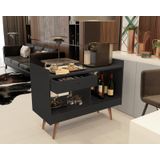 Aparador Buffet Retrô Pés Palito Madri 4064 Cor Preto