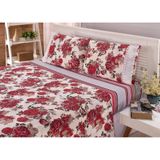 Lençol Jogo de Cama Casal 4 Peças Cama Box Linha Charmoso
