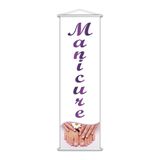 Banner Manicure Salão De Beleza Serviço Lona Branco 100x30cm