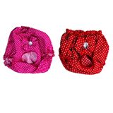 Kit 2 Calcinhas Para Cachorro - Rosa E Vermelho  M