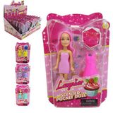 Boneca Perfumada Troca Roupa De Plastico + Acessorios 4 Peca