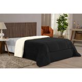 Edredom De Sherpa Casal Queen Preto Inverno Frio