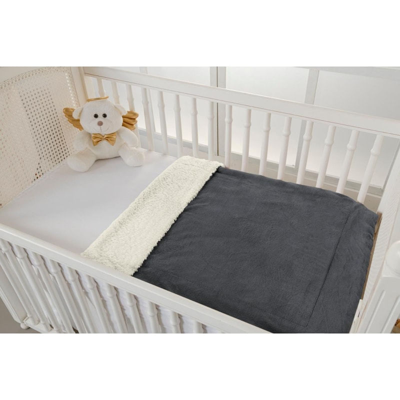 Saida De Maternidade Para Bebe Unisex Cor Cinza Escuro Manta