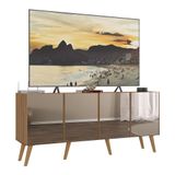 Rack Tv Até 50 Polegadas 4 Portas Retrô Com Espelhos Multimóveis Mp1082 Rustic/natural