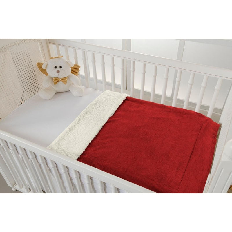 Cobertor E Saida De Maternidade Vermelho Unisex Berço Bebe