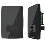 Interruptor Preto Smart Touch Wifi Google Alexa 1 Tecla Tomada