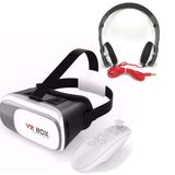 Óculos Vr 3d + Controle Bluetooth + Fone De Ouvido