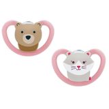 Chupeta Space - Gato E Urso Rosa - (6m+) Tam.2 - Nuk