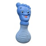 Mordedor Bebe Pezinho Azul Macio Dentição Stress Gengiva