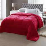 Edredom Queen Dupla-face Atrium Flannel Vermelho Jolitex