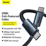 Cabo Usb Tipo C Thunderbolt 4 Baseus 40gpbs Pd 100w Video 8k