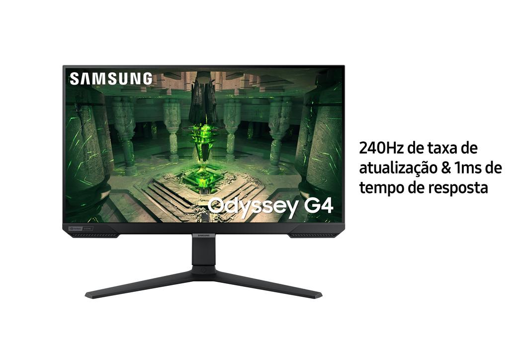 Monitor Gamer Samsung Odyssey G40 25&quot; Preto Ls25bg400elxzd, Fhd, 240 Hz, 1ms, Com Ajuste De Altura, Hdmi, Dp, Gsync, Freesync