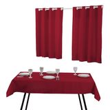 Kit Cortina Cozinha E Toalha De Mesa 6 Cadeiras Vermelho