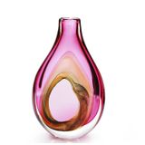 Vaso Em Cristal Murano Rosa São Marcos 33,5x21,5x15cm