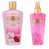 Kit Victorias Secret Strawberry &amp; Champagne Creme+body 250ml